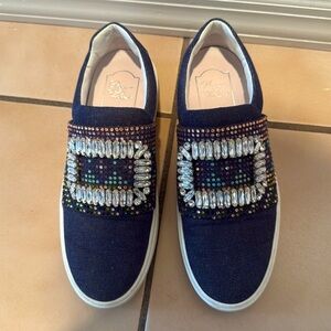 Roger Vivier denim embellished flats